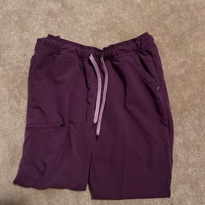Women's Small 5-Pocket Skinny Scrub Jogger Eggplant Purple